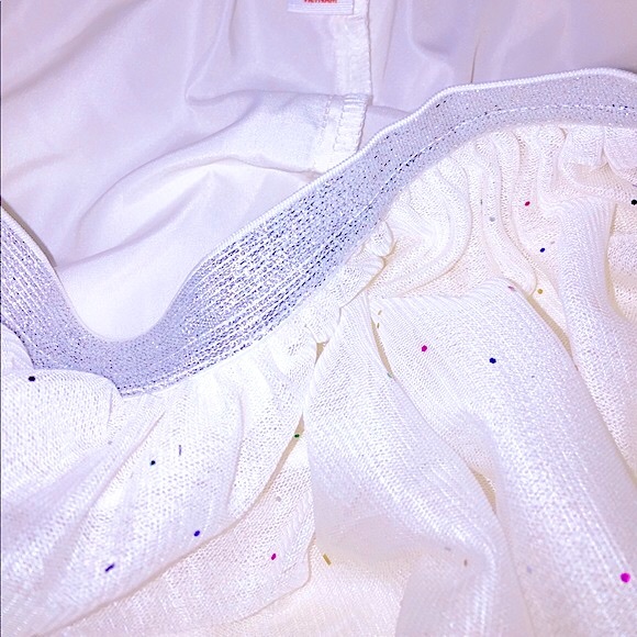 NEW: Ladies Girly Party Ivory Sheer w/Colorful Sparkly Confetti Tulle Skirt - Picture 10 of 16